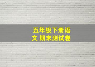 五年级下册语文 期末测试卷